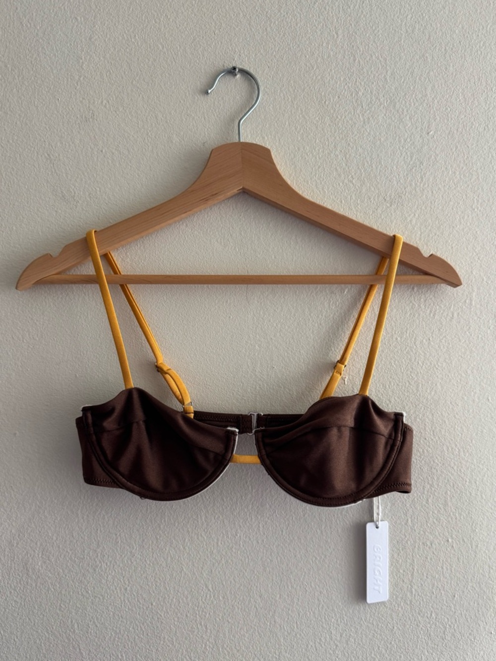 NWT Bright swimwear Lola top cinnamon spice small brown bikini top